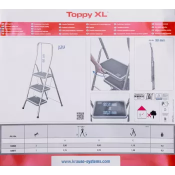 Krause sulankstomos pakopos Toppy XL sidabrinė