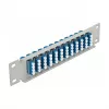 Fiber Optic Patch Panel DeLOCK 10 inch 12 Port LC Quad blue 1U Pilka