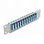 Fiber Optic Patch Panel DeLOCK 10 inch 12 Port LC Quad blue 1U Pilka