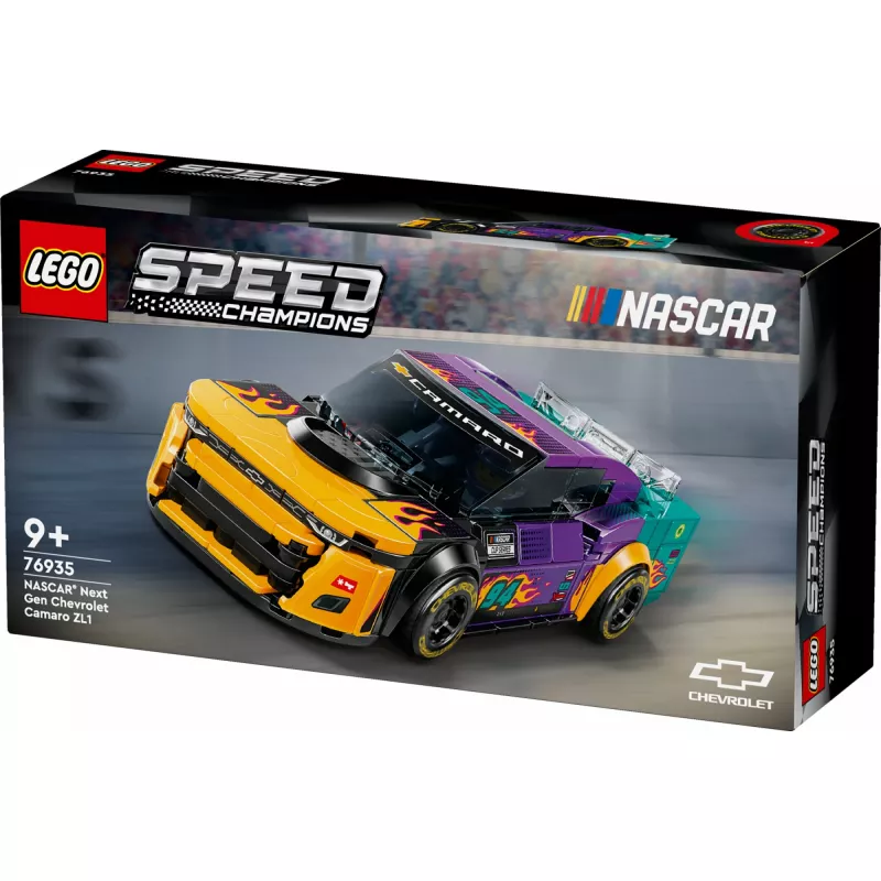 Konstruktorius LEGO Speed Champions 76935 NASCAR Next Gen Chevrolet Camaro ZL1, 328 detalės, 1 minifigūrėlė, amžius 9+