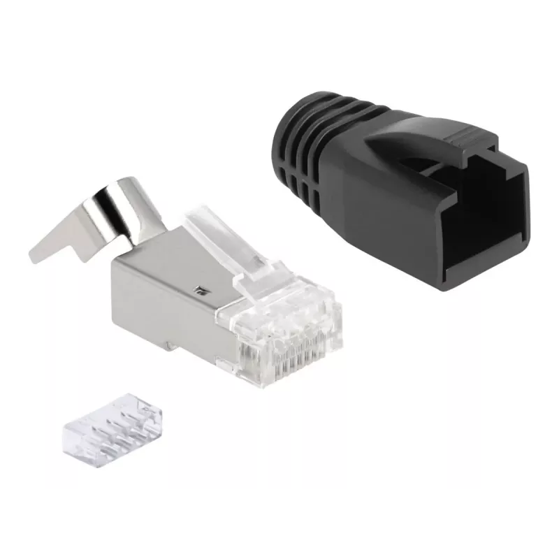 DeLOCK 66903 vielos jungtis RJ-45 juoda metalinė kištukas 25 vnt.