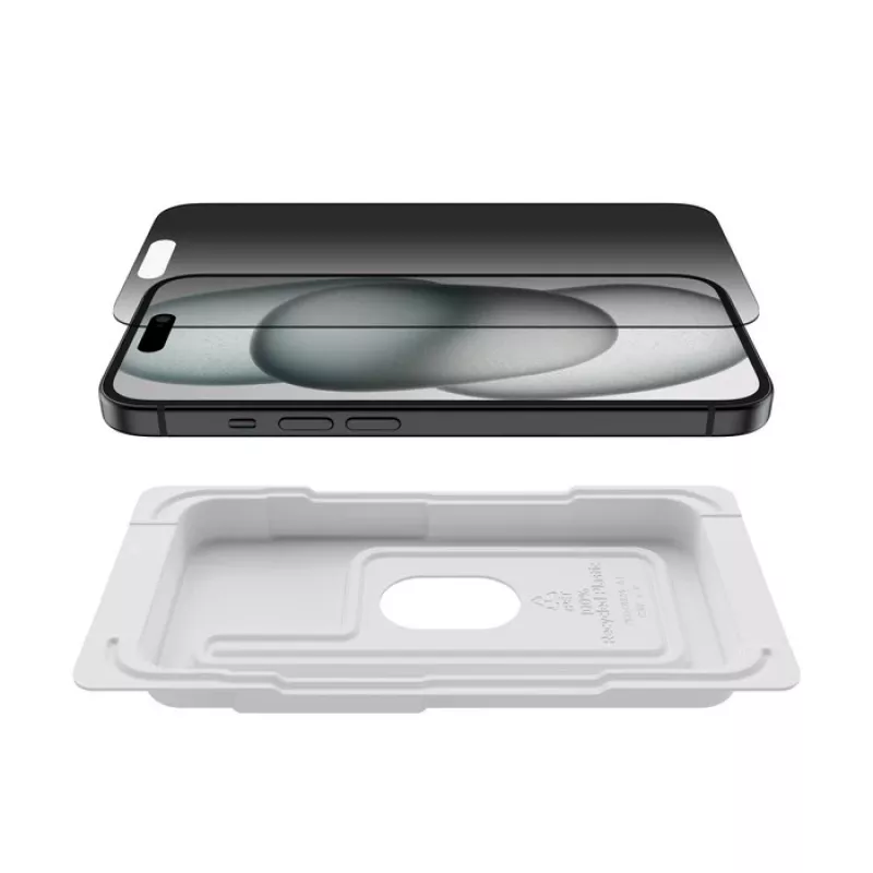 Ekrano apsauga Belkin ScreenForce, skirta iPhone 16, grūdintas stiklas, privatumo