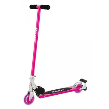 Klasikinis paspirtukas Razor S Spark Sport vaikams, sulankstomas, plieninis rėmas ir denis, 2 ratai, aukštis 825 mm, maks. apkrova 100 kg, juoda/rožinė