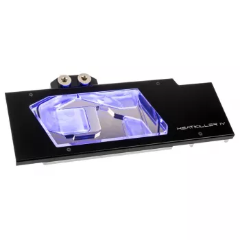 Watercool pilno padengimo GPU vandens blokas Heatkiller IV, skirtas Radeon RX 5700 / XT, akrilas + nikelis, RGB, juodas