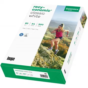 Recyconomic Classic baltas A4, popierius DIN A4 (500 lapų), 80 g/m²
