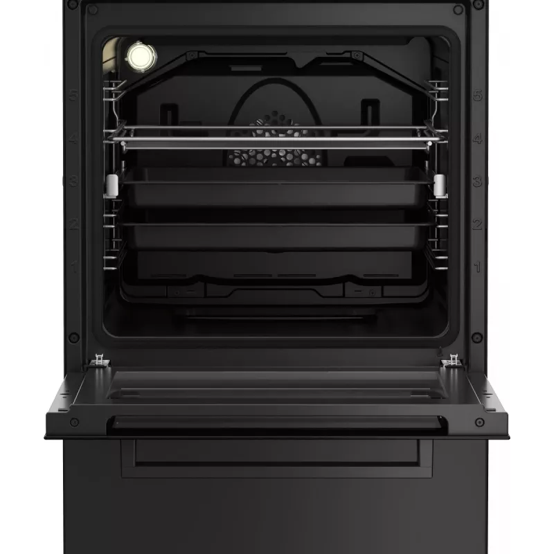 Laisvai pastatoma viryklė BEKO FSM52331DBDS, dujinė kaitlentė 4 degikliai (2900/2000/2000/1000 W), elektrinė orkaitė 60 l, 60 cm, energijos klasė A, juoda