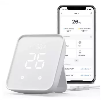 Išmaniųjų namų centras SwitchBot W3202100 — „Wi‑Fi“ ir „Bluetooth“ tinklų sietuvas, skirtas „SwitchBot“ įrenginiams