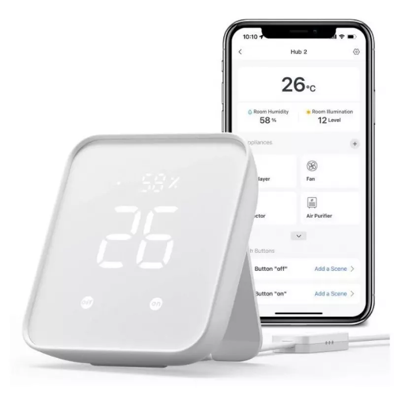 Išmaniųjų namų centras SwitchBot W3202100 — „Wi‑Fi“ ir „Bluetooth“ tinklų sietuvas, skirtas „SwitchBot“ įrenginiams