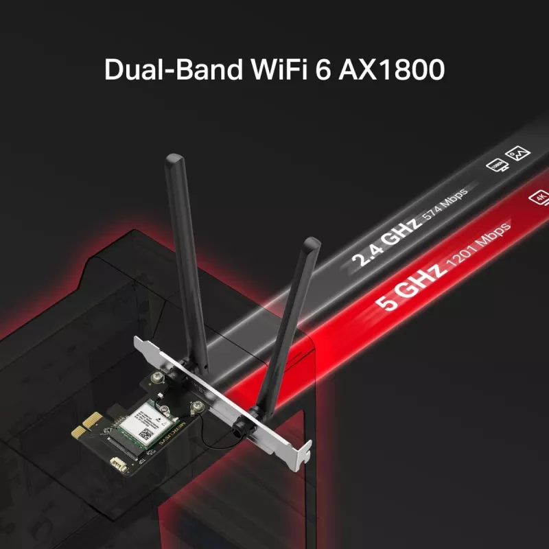 Belaidis USB adapteris MERCUSYS MA70XE AX1800 su Bluetooth 5.4 — Wi‑Fi 6 (AX1800)