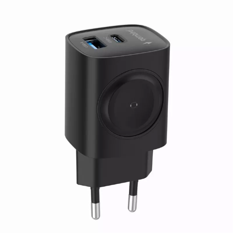 USB-A USB-C įkroviklis 20W PowerDelivery Quick Charge 3.0, juodas