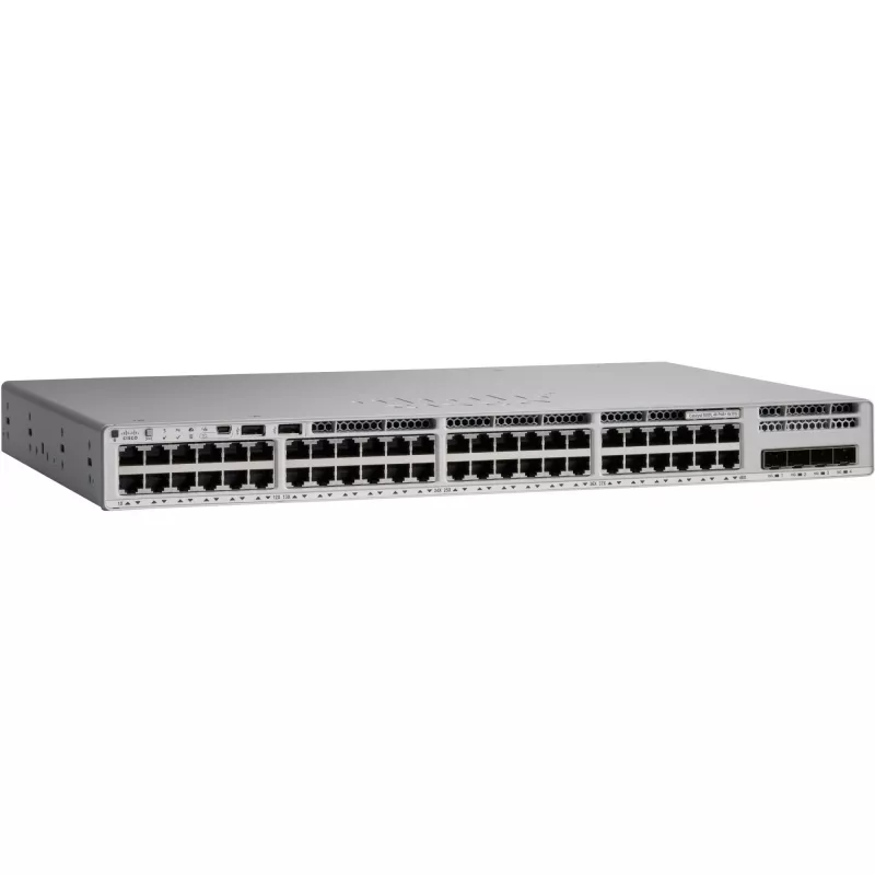 CISCO Catalyst 9200L 48 prievadų dalinis PoE 4 x 10 Gbps NW Essentials – reikalingos DNA licencijos
