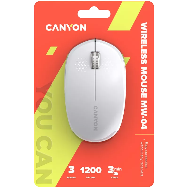 CANYON pelė MW-04 3 mygtukų BT belaidė balta