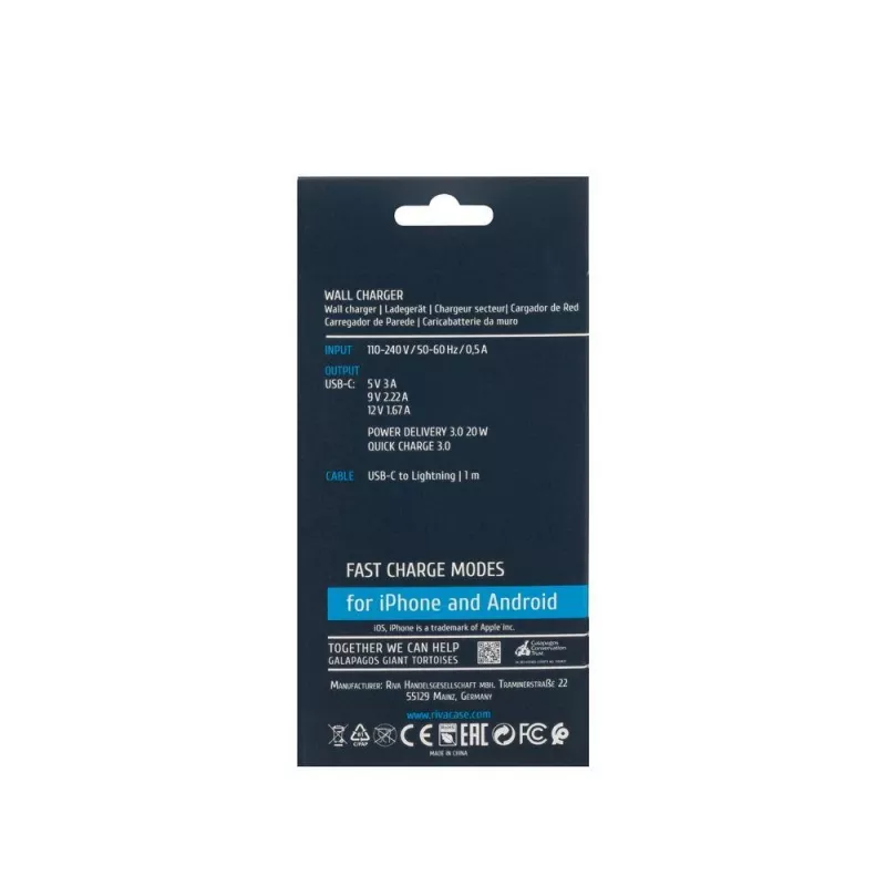 Mobiliojo įkroviklio sieninis/baltas PS4101 WD5 Rivacase