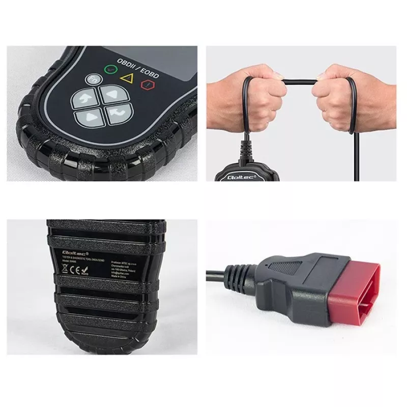 OBDII diagnostinis testeris QOLTEC ProLine 50685 — transporto priemonių OBD-II skaitytuvas 8V/25V sistemoms