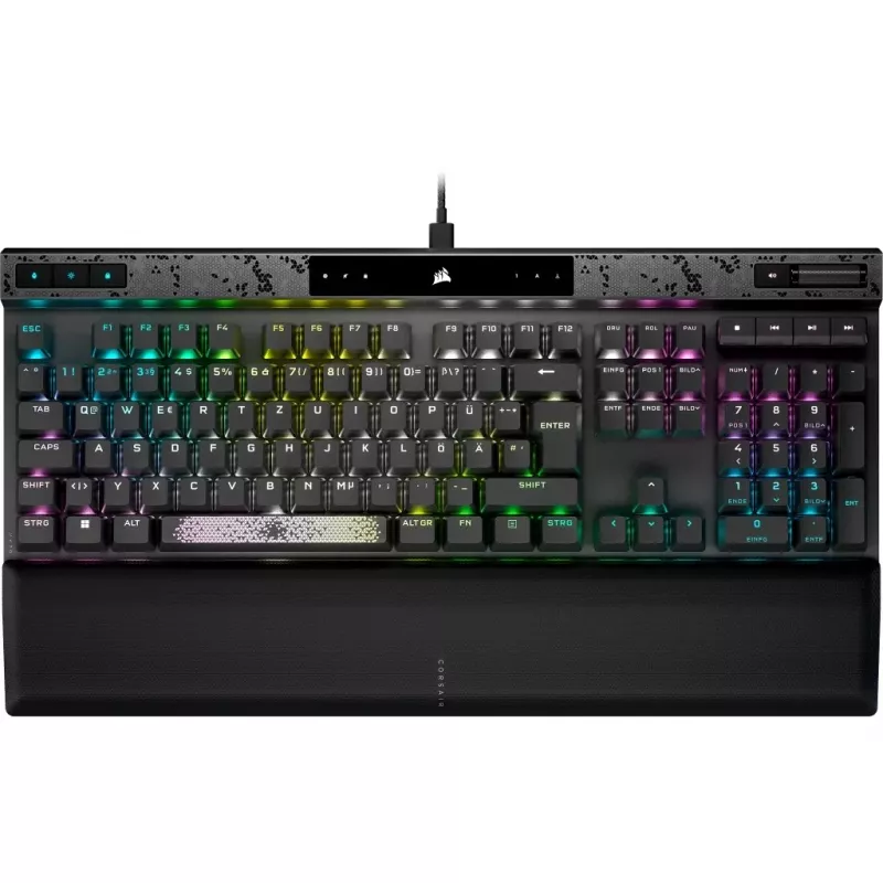 Corsair K70 MAX klaviatūra, žaidimams, USB, vokiška, juoda