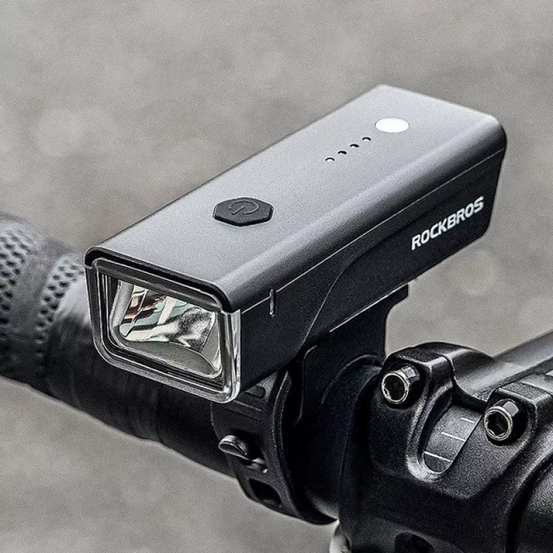 Rockbros dviračio žibintas + USB-C – USB-A kabelis 260 lm juodas