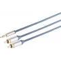 Garso kabelis ShiverPeaks 2x RCA (Cinch) į 3,5 mm lizdą, 1,5 m, modelis 30832-MHQ-plonas