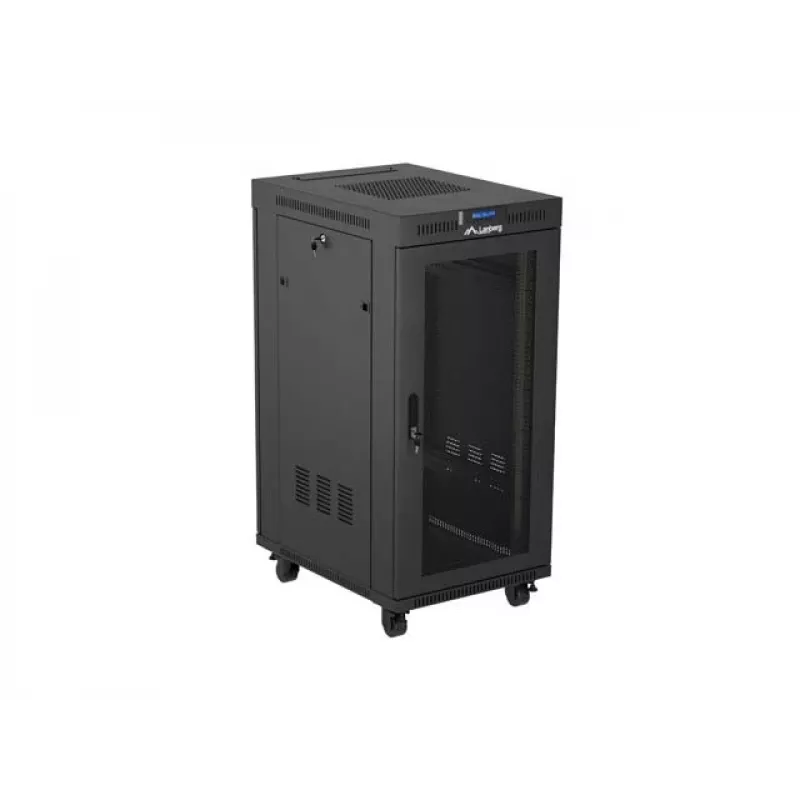 Laisvai pastatoma stovo spinta LANBERG FF01-6824-23BL 24U 600×800 mm juoda