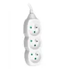 TRACER PowerCord ilginimo laidas 1,5 m, 3 kištukiniai lizdai, baltas