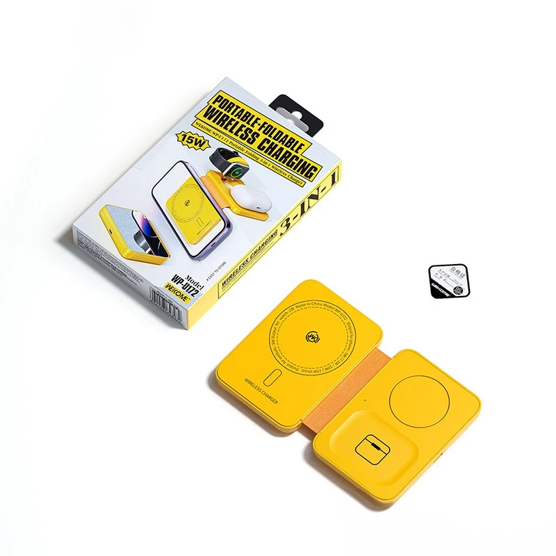 Belaidis 3-in-1 įkroviklis WEKOME MagSafe + veidrodis (belaidis, 3-in-1)