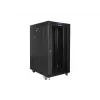 Laisvai pastatoma spinta 19 colių 22U 800x1000 stiklinės durys LCD (plokščia pakuotė) V2 juoda
