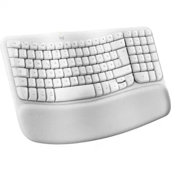 Klaviatūra Logitech Wave Keys, skirta Mac, QWERTZ, vokiška, balta