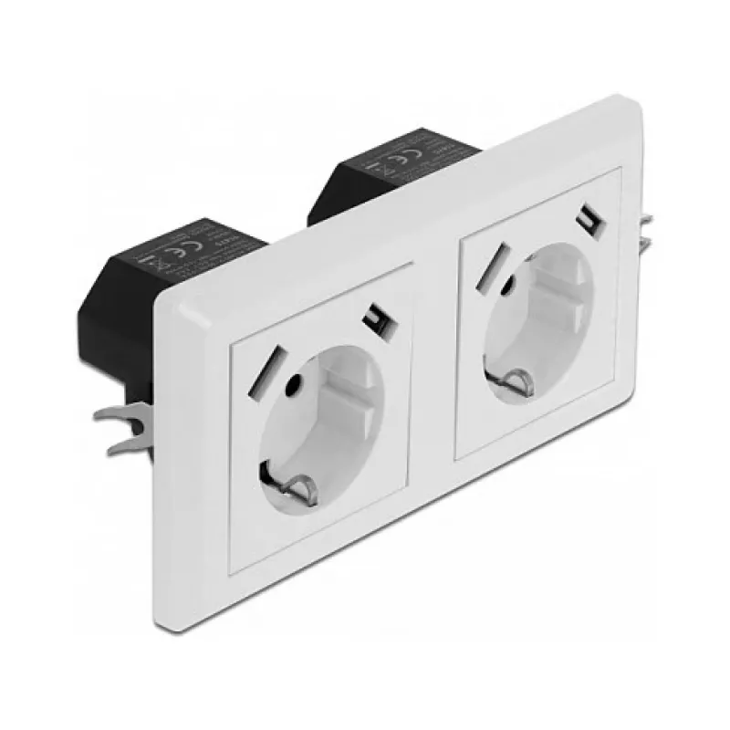 Sieninis lizdas DeLOCK 2 krypčių su 4 USB prievadais 2 x 2.8 A