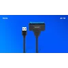 SAVIO SATA į USB 3.1 Gen 1 sąsajos kabelis AK-68, SATA lizdas į USB-A kištuką, 5 Gbit/s, 0,25 m, juodas