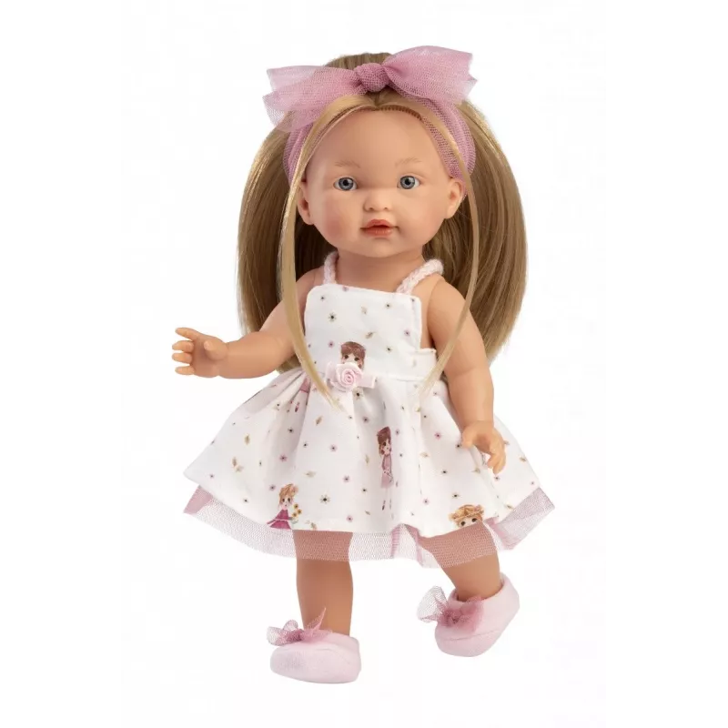 Lėlė Llorens Valeria 28 cm — tikroviškos detalės, minkštas kūnas, vinilinė galva ir galūnės