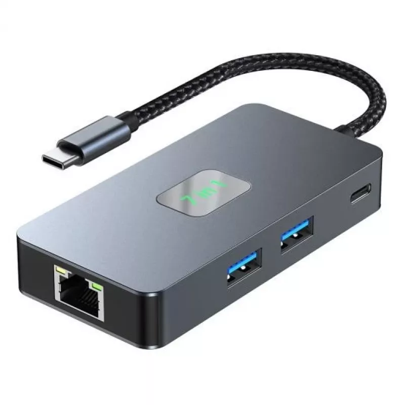 Tb Adapter Hub USB C (7w1) HDMI USB SD/tf RJ45 (2500 Mbps) Pd