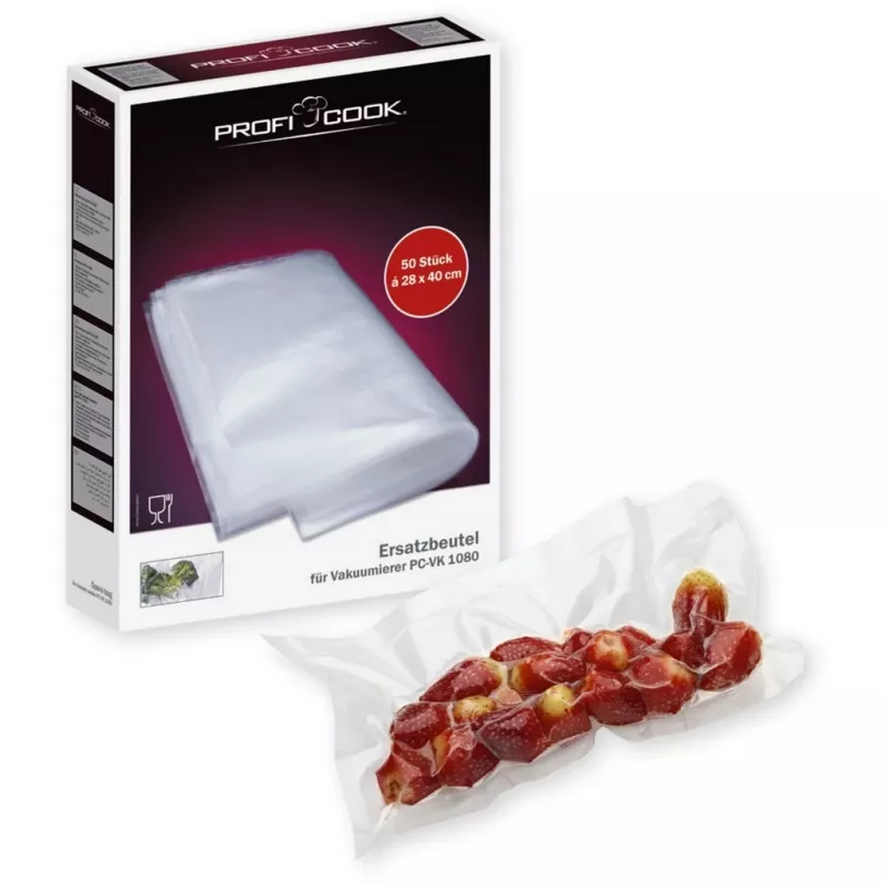 ProfiCook PC-VK 1080 - Vakuuminis sandariklis (plastikiniams maišeliams) - 120 W - Nerūdijantis plienas / Juoda (501080)