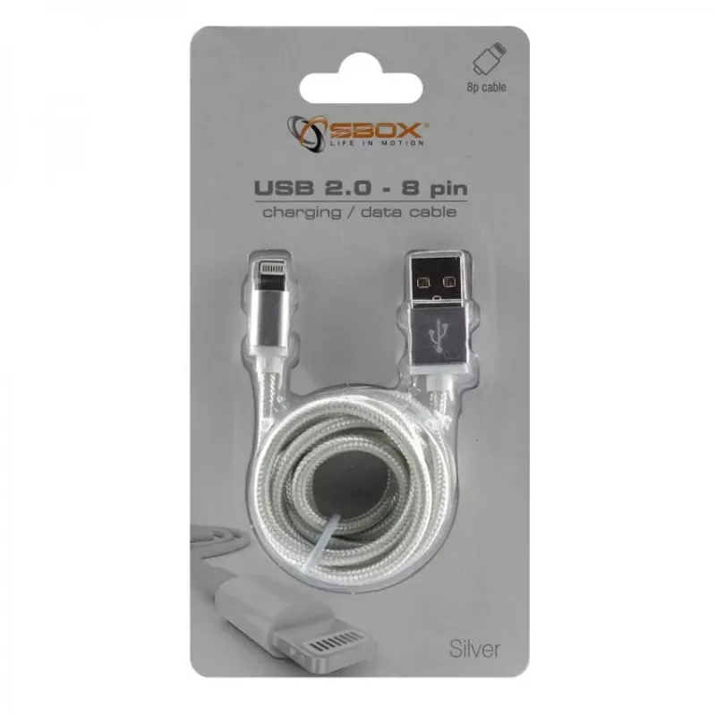 Sbox USB 2.0 8 Pin IPH7-S sidabrinis