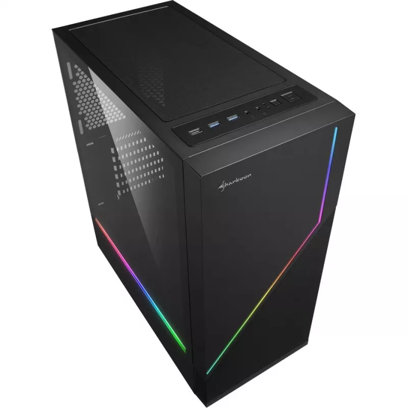 Sharkoon RGB FLOW - Midi bokštas - ATX - be maitinimo šaltinio - USB/garso (4044951028146)