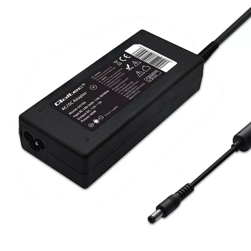 Stalinis maitinimo šaltinis QOLTEC 60W 12V 5A nešiojamiesiems įrenginiams