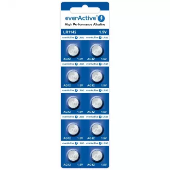alkaline button cell battery everActive G12 AG12 1.5V — pack of 10