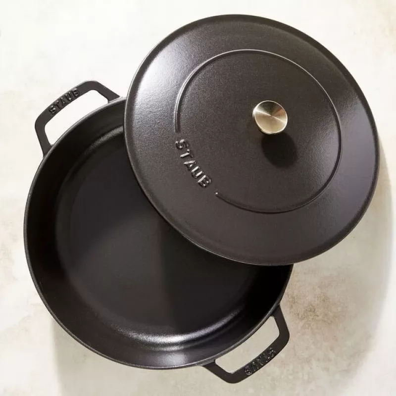 Saute Pan ZWILLING STAUB BRAISERS apvali 28 cm, juoda, dugno Ø 22.2 cm