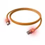 EasyLan DualBoot LED komutacinis kabelis RJ45 S/FTP 6A kat. (EA klasė) - su “saCon” kištuku - LSOH - oranžinis - 7.