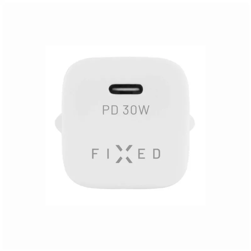 Nešiojamasis USB-C kelioninis įkroviklis FIXED FIXC30M-C-WH 30W kompaktiškas dizainas