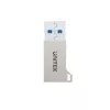 USB Type-A adapteris Unitek A1034NI, sidabrinis, USB 2.0/3.2 Gen1, iki 5 Gbit/s, cinko korpusas, 36×16,7×5,7 mm