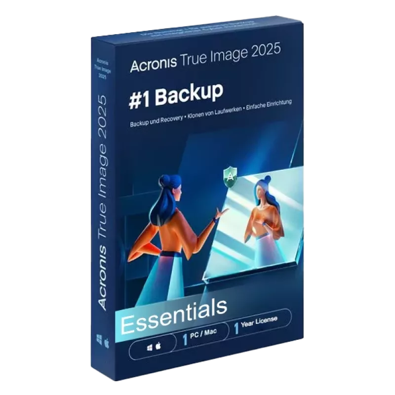 Acronis True Image | Essentials | 3 PC/MAC | 1 metai