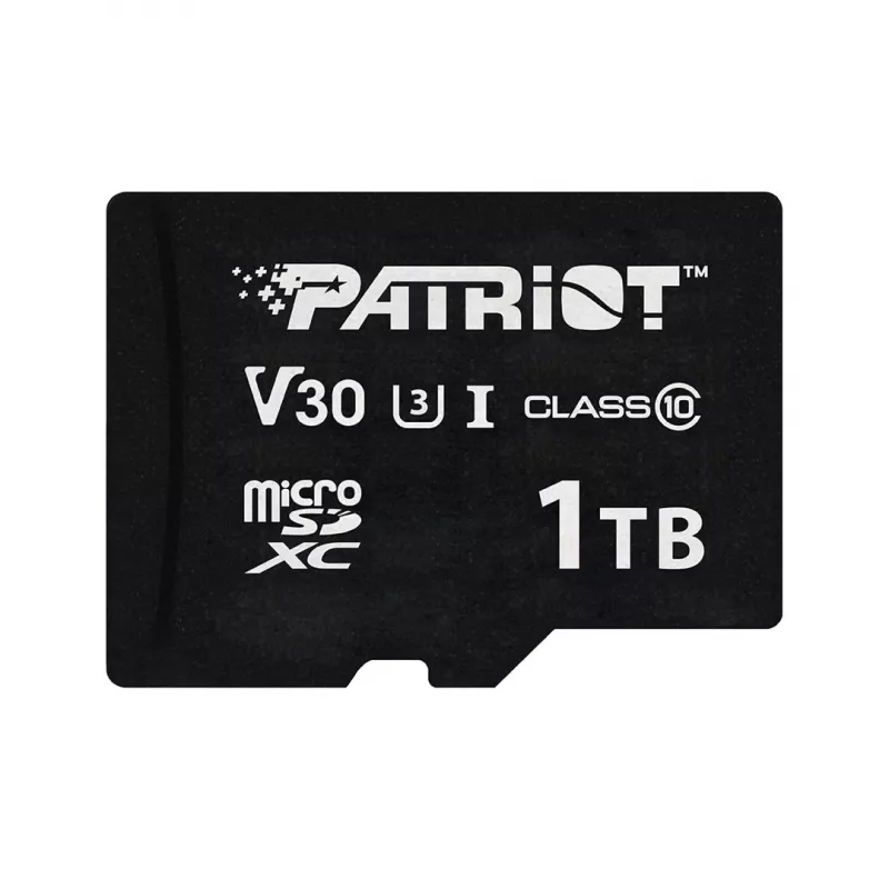 “MicroSDXC” atminties kortelė PATRIOT VX Series 1 TB — UHS‑I, Class 10, U3, V30, 90 MB/s skaitymo, 80 MB/s rašymo