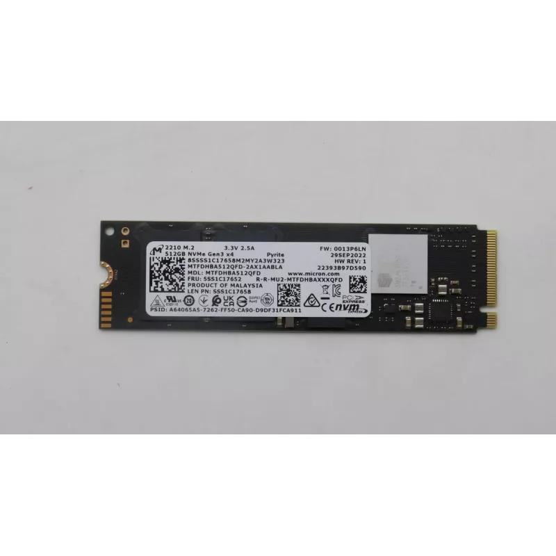 Lenovo Micron 2210 512GB M.2 PCIe 2280 MTFDHBA512QFD-2AX1AAB (5SS1C17652)