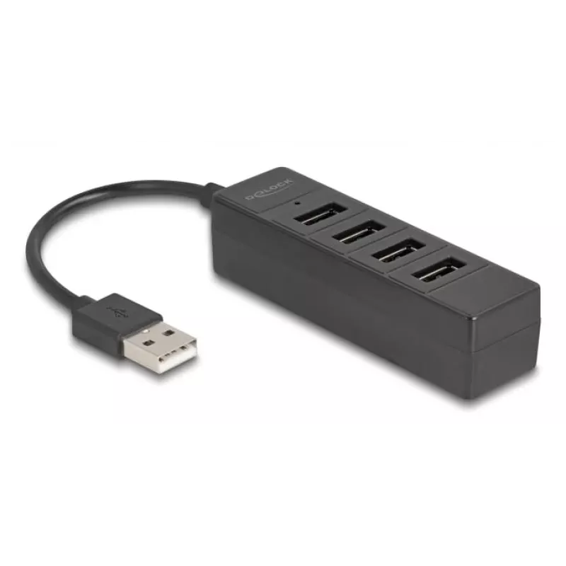 USB šakotuvas DeLOCK 64334 Type-A 480 Mbit/s juodas
