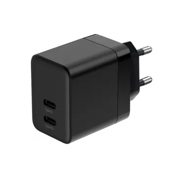 Crong sieninis pakrovėjas Ultra Compact GaN 35W PD 3.0 2x USB-C (juodas)