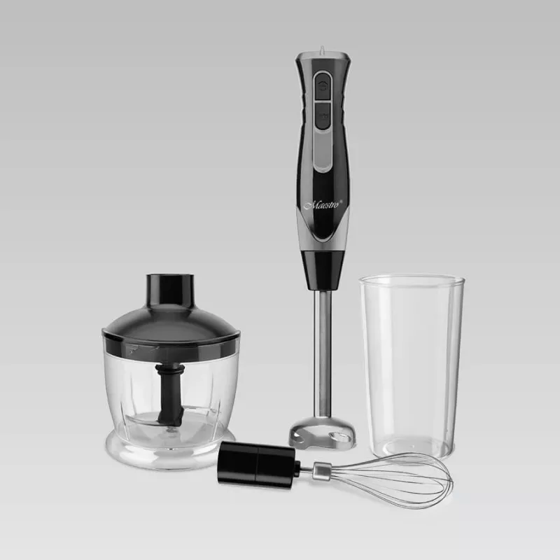 Rankinis trintuvas Maestro MR-566, 500 W, 2 greičiai, turbo, plakiklis, smulkintuvas 600 ml, 900 ml laikymo indas, nerūdijantis plienas