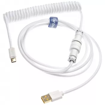 Susuktas USB laidas Ducky White Edition DACOC2-WHT1, nuimamas, baltos susuktos konstrukcijos