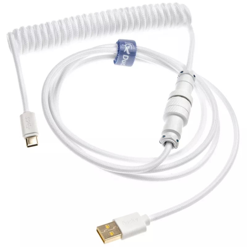 Susuktas USB laidas Ducky White Edition DACOC2-WHT1, nuimamas, baltos susuktos konstrukcijos