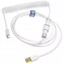 Susuktas USB laidas Ducky White Edition DACOC2-WHT1, nuimamas, baltos susuktos konstrukcijos