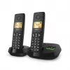 Belaidis analoginis/DECT telefonas Gigaset PURE 100A Duo — 2 rageliai, garsiakalbis, skambučio identifikavimas, 1,5 colio ekranas, juoda