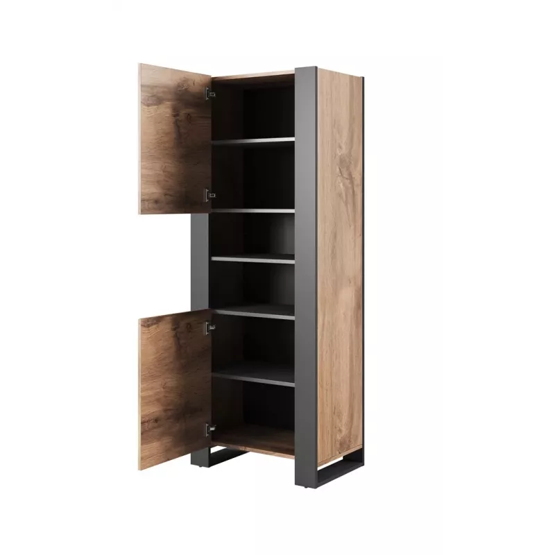 WOOD Knygų spinta 65x40x170,5 votano ąžuolas + antracitas